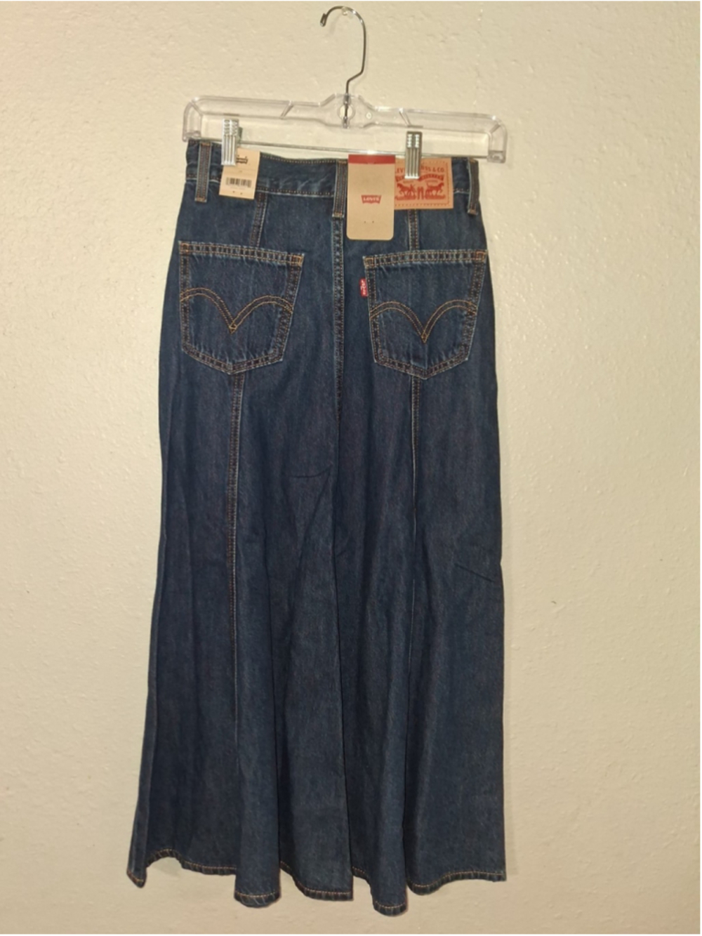 Levis Strauss Womens Dark Blue Jeans Skirt Size 24 Length 25 NWTS - Picture 4 of 7